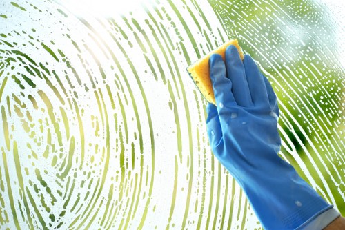 Staff reviewing workplace safety measures before cleaning