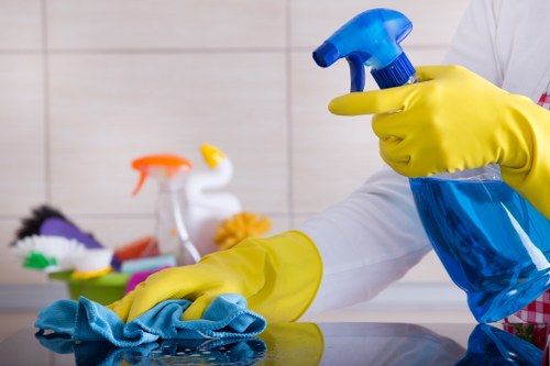 Local cleaner working in a TW7 property with careful access planning