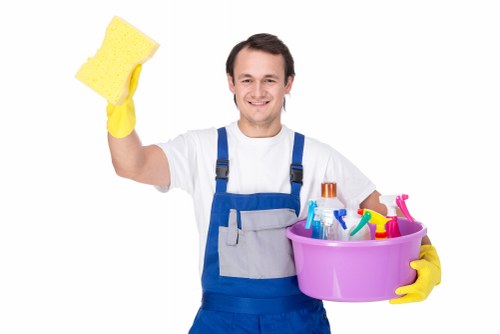 Post-construction cleaning in a TW7 property with dust removal from newly finished surfaces