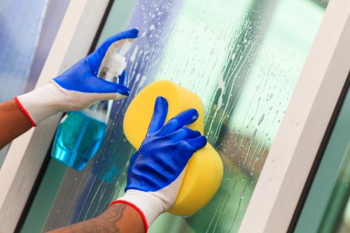 Final cleaning checks in a TW7 residential property before handover