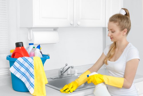 Professional after builders cleaning tasks such as wiping frames, skirting boards, and fittings in TW7